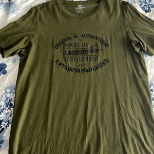 Lacoste Men’s T-Shirt Green Size 5 (Medium) Great Condition